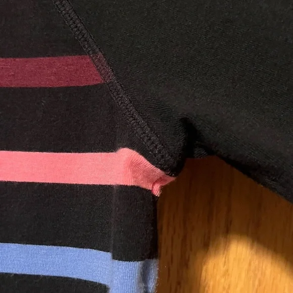 Talbots Black Multicolor Striped Long Sleeve Top - Picture 5 of 14